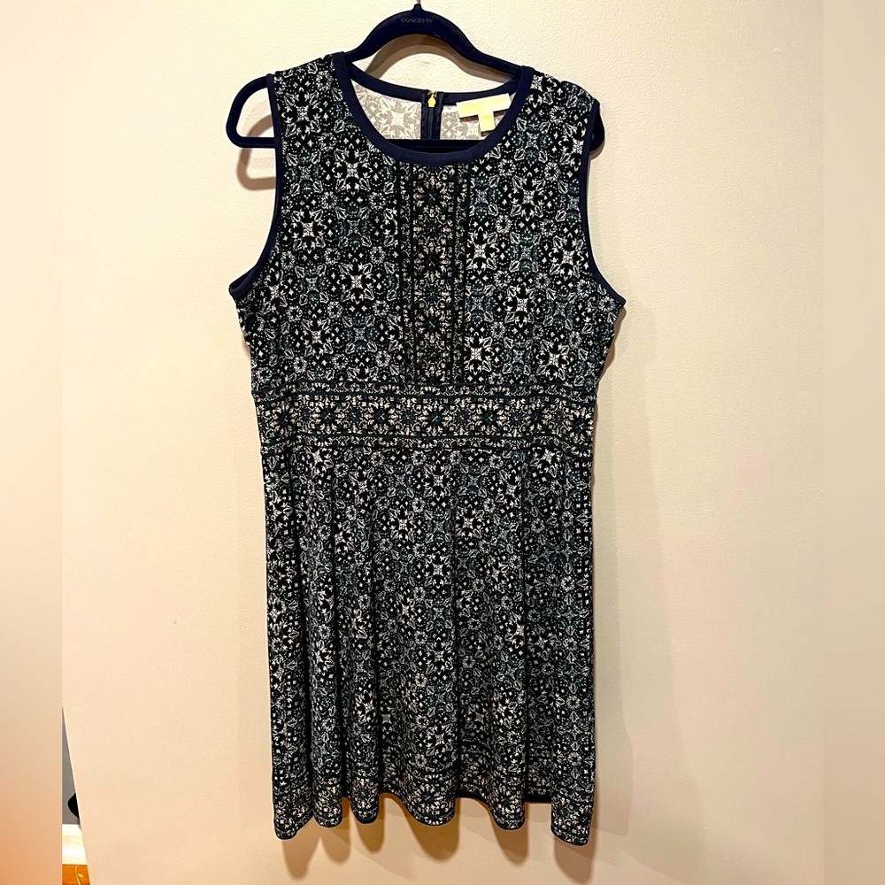 Michael Kors beautiful green and blue print dress XXL.